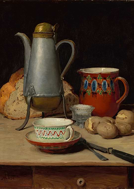 Still Life with Coffee Pot and Bread