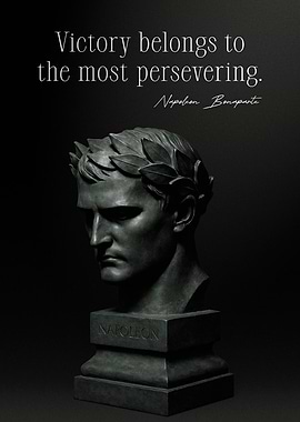 Napoleon Bonaparte Statue with Quote