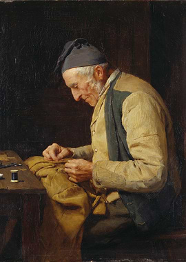 Old Tailor Sewing