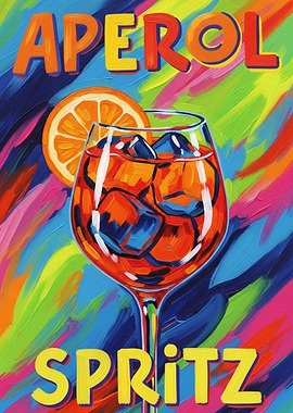Aperol Spritz Colorful Painting