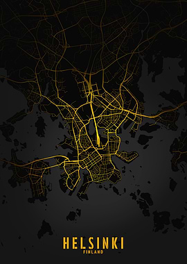 Helsinki Golden City Map