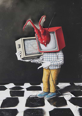 Television Heart – Dark Surreal TV Portrait
