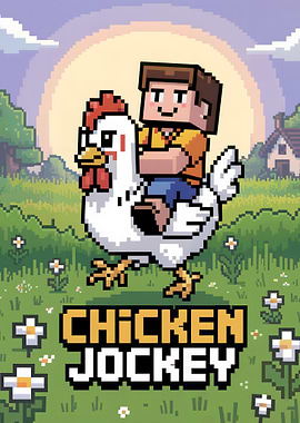 Chicken Jockey Pixel Art
