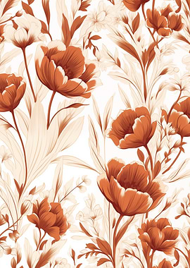 Floral Art Orange Flowers