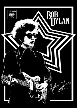 Bob Dylan Black and White Portrait