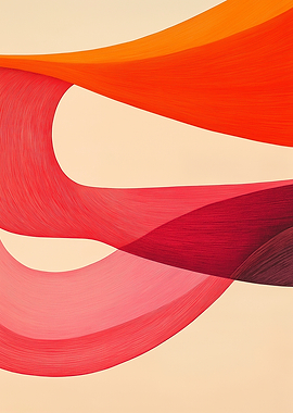 Abstract composition of flowing lines and organic shapes