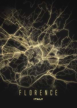 Minimalist Map of Florence - Modern Italy City Wall Art