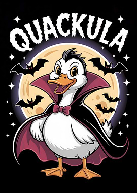 Quackula Cartoon Duck Vampire Halloween