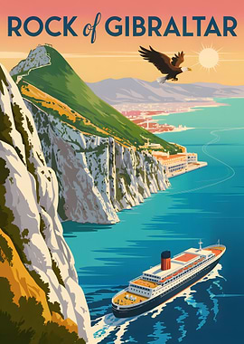 Rock of Gibraltar Travel Poster