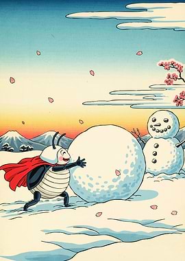 Beetle Snowball Winter Landscape