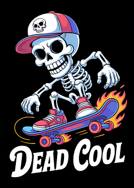 Dead Cool Skateboarder Skeleton