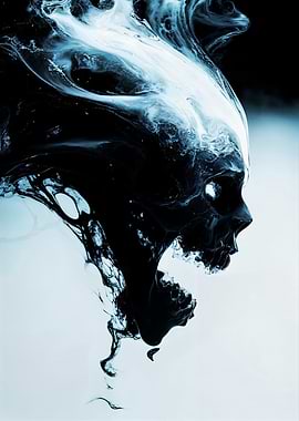 Dreadful Skull in Blue and Black