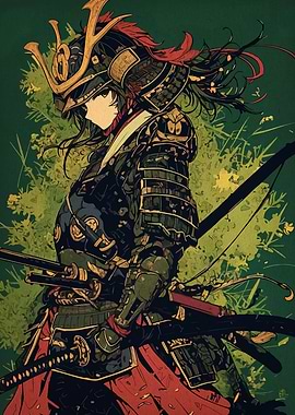 Anime Samurai Warrior in Armor