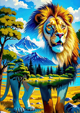 Lion Landscape Animal