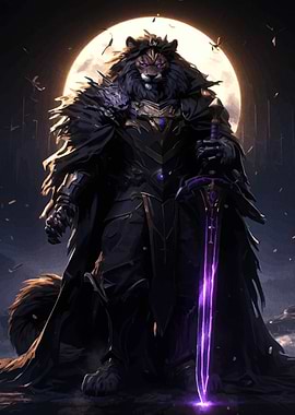 Lion Warrior with Purple Sword