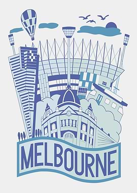 Melbourne Cityscape Illustration
