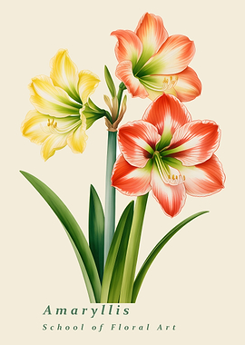 Amaryllis Floral Art Print