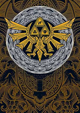 Zelda Triforce Crest Mandala Art