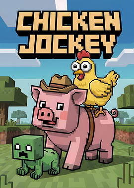 Chicken Jockey Minecraft Style