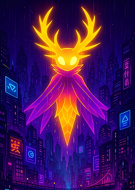 Hollow Knight Neon Cityscape