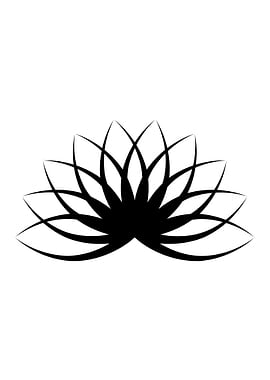 Black Lotus Flower Silhouette