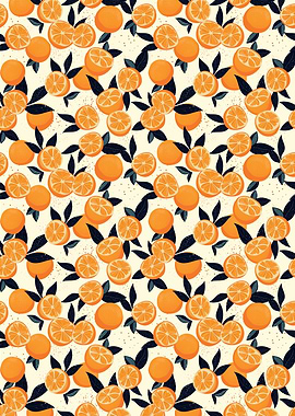 Orange and Leaf Pattern