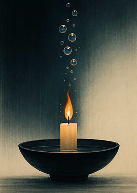 Candle Flame with Bubbles