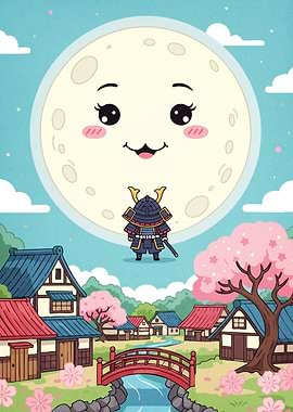 Samurai Moon Landscape