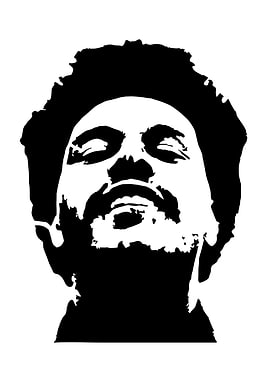 The Weeknd Black and White Portrait