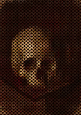 Skull in Dark Brown Mosaic