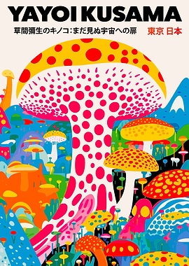 Yayoi Kusama Mushroom Art