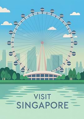 Singapore Flyer Travel Poster