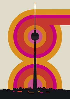 Berlin TV Tower Retro Art