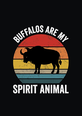 Buffalo Spirit Animal Retro Design