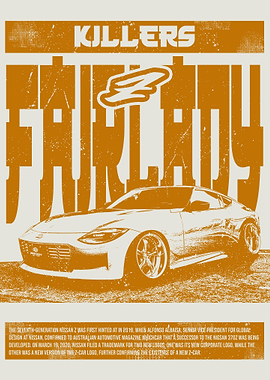 Nissan Fairlady Z Car White Vintage Style