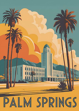 Palm Springs Travel Poster Art Deco