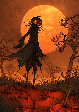 Halloween Scarecrow Pumpkin Patch