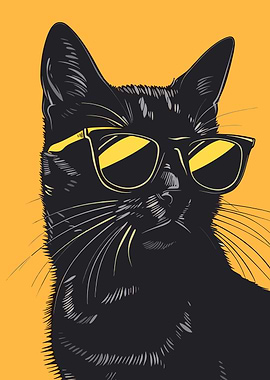Cool Cat with Sunglasses Illustration