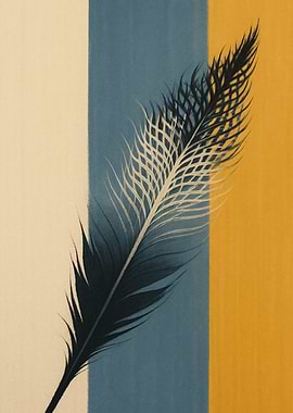 Feather on Striped Background