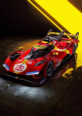 Red Ferrari Race Car Studio Shot