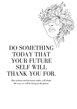 Inspirational Quote with Floral Woman