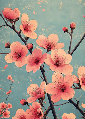 Cherry Blossoms on Branches