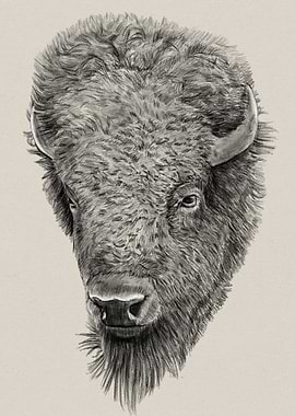 Detailed Bison Portrait