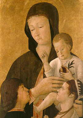 Madonna and Child with Donors Painting