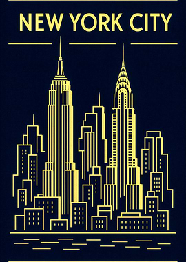 New York City Art Deco Skyline