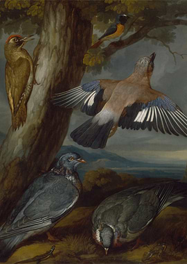 Birds in a Landscape Painting