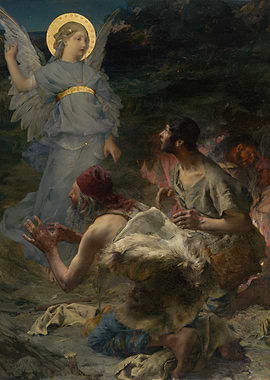 Angel Appears to Men in Landscape Painting