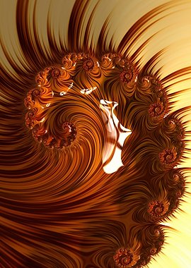 Fractal Spiral in Brown and Gold