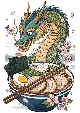 Dragon with Ramen Bowl