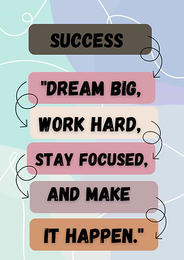 Inspirational Success Quote Poster